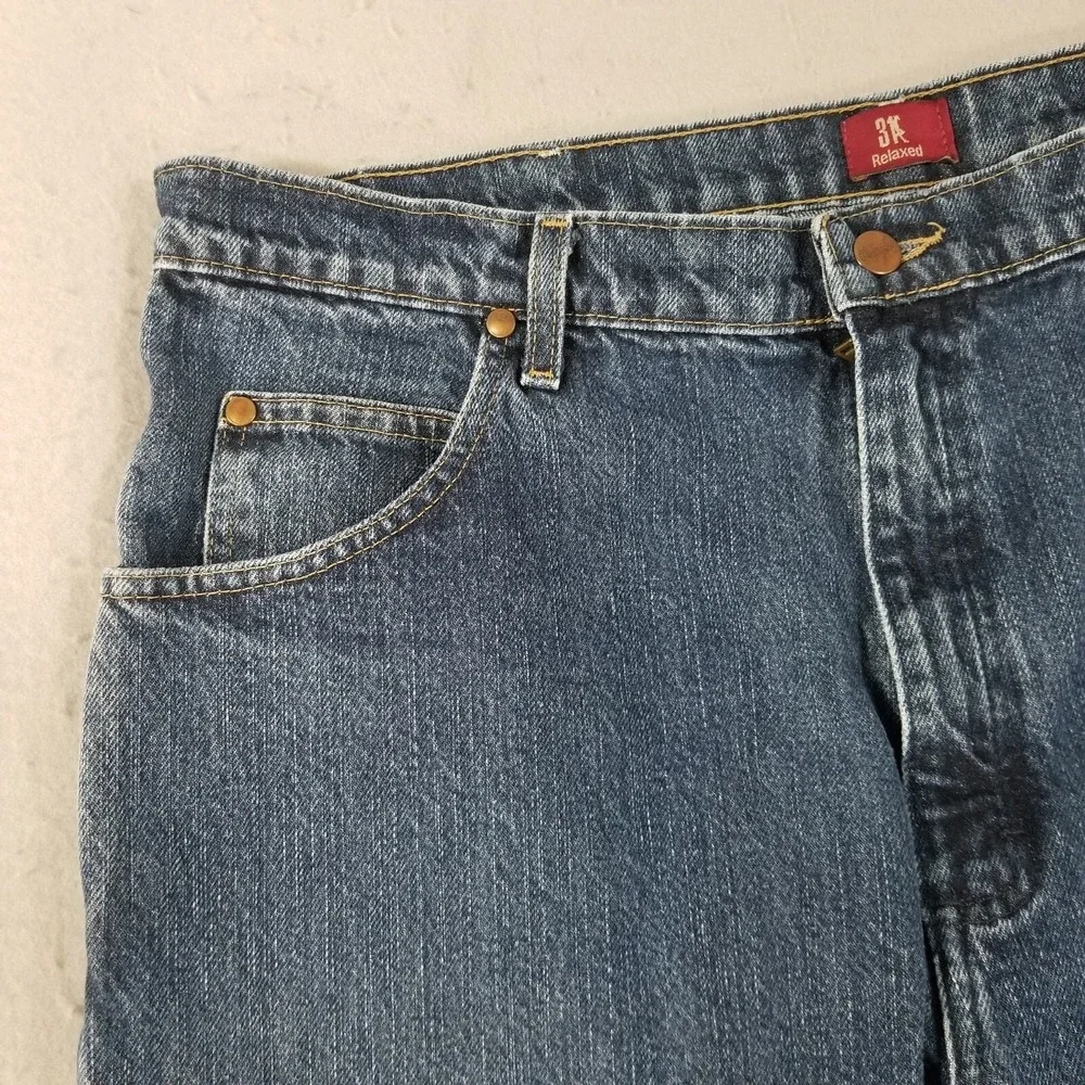 Wrangler jeans men's 38x30 3A relaxed fit blue denim pants 31MWZ Retro